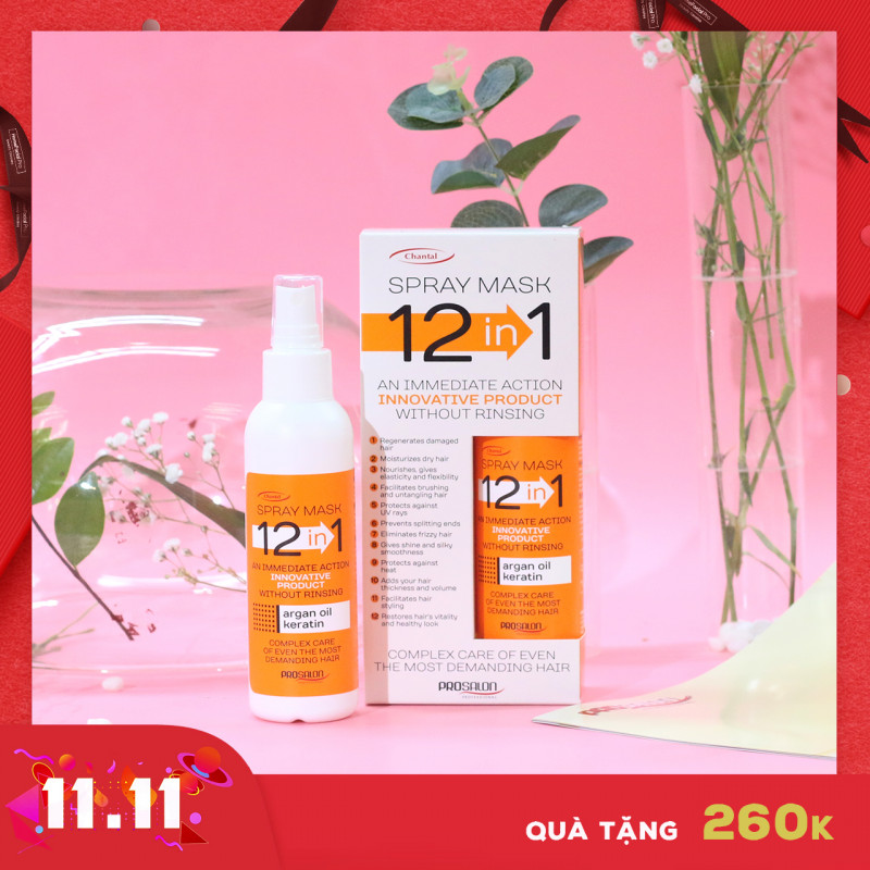 Bộ Gội-Mặt nạ cho tóc khô xơ Prosalon Milk & Honey 1000ml Tặng Xịt dưỡng 12in1