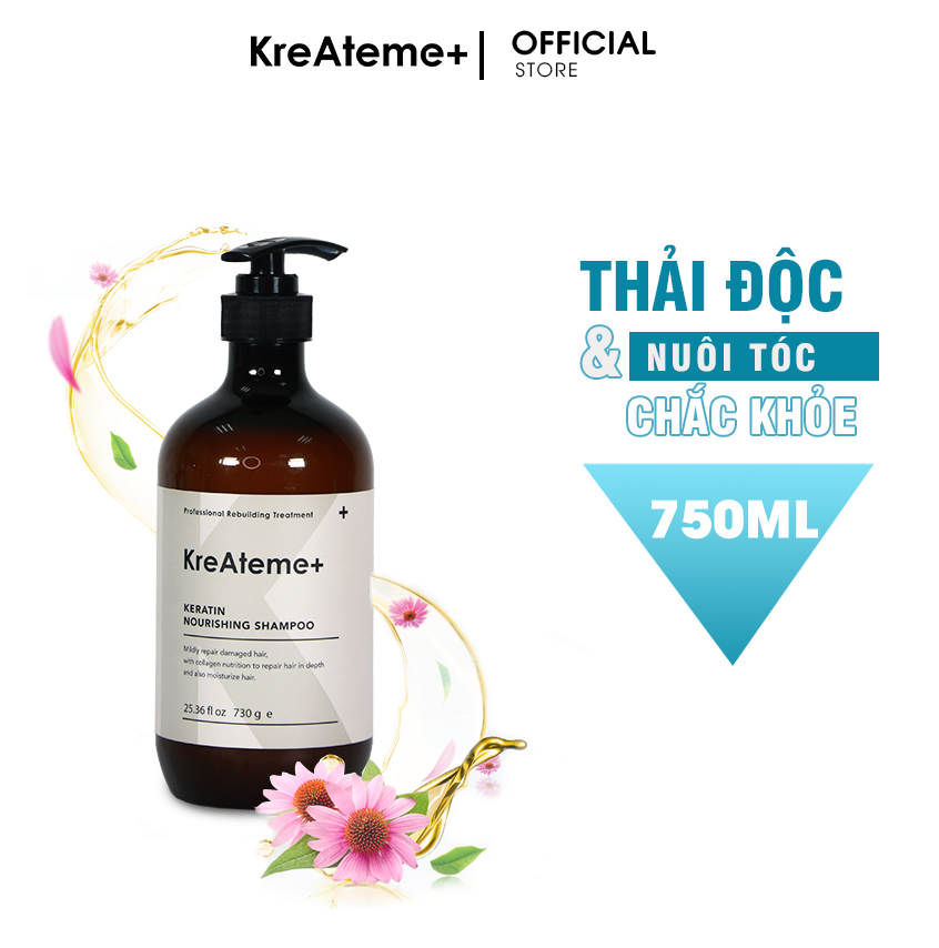 Dầu gội thanh lọc da đầu và nuôi tóc chắc khỏe  KreAteme+ Nourishing Shampoo